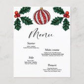 Budget kerstmenu-kaart (Voorkant)