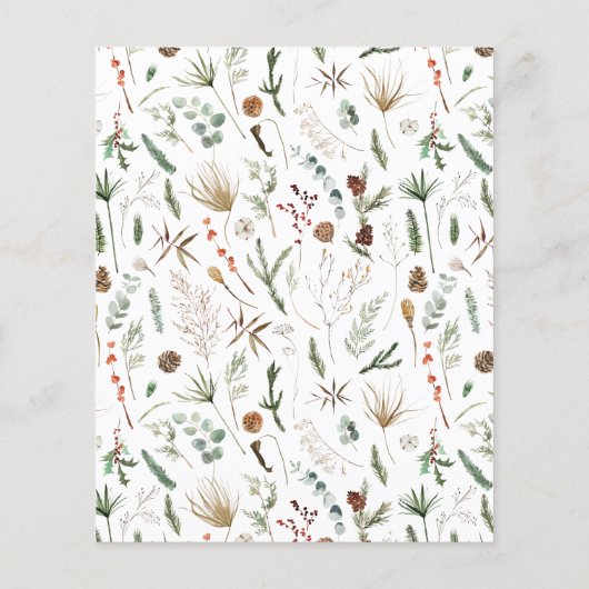 Budget Kerstmis 1 foto waterverf botanische Flyer (Achterkant)