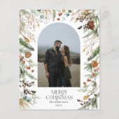 Budget Kerstmis 1 foto waterverf botanische Flyer (Voorkant)