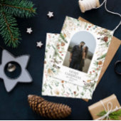 Budget Kerstmis 1 foto waterverf botanische Flyer