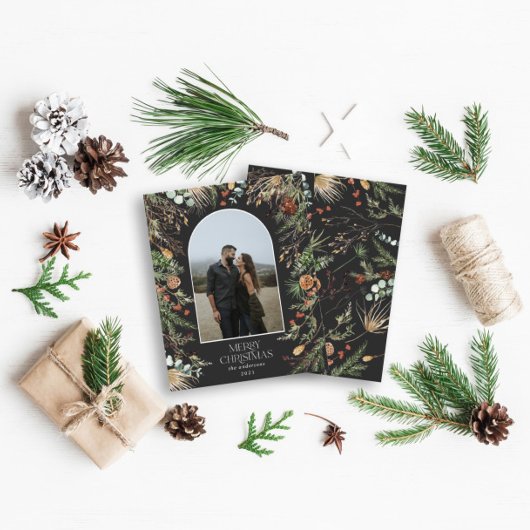 BUDGET Kerstmis 1 foto waterverf botanische Flyer