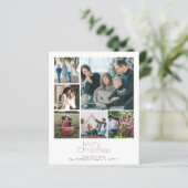 Budget Kerstmis 6 fotocollage Holiday Kaart (Staand voorkant)
