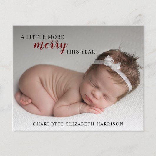 Budget Kerstmis Aankondiging Fotokaart (Voorkant)