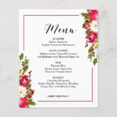 Budget Kerstmis Bloemen Menukaart (Voorkant)