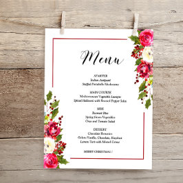 Budget Kerstmis Bloemen Menukaart