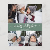 Budget Kerstmis Christelijk Drie Foto Moderne Kaar (Voorkant)