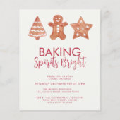 Budget Kerstmis Cookie Exchange Uitnodiging (Voorkant)