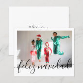 BUDGET Kerstmis Feliz Navidad Typografie Foto (Voorkant / Achterkant)