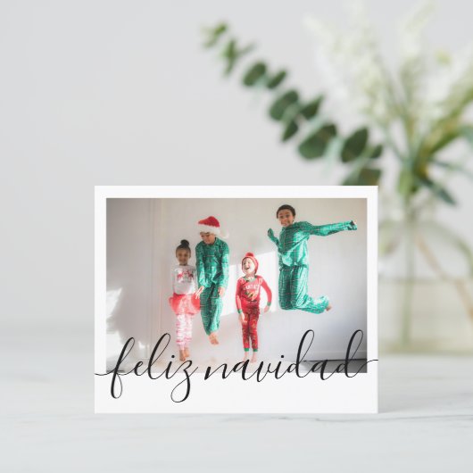 BUDGET Kerstmis Feliz Navidad Typografie Foto (Staand voorkant)