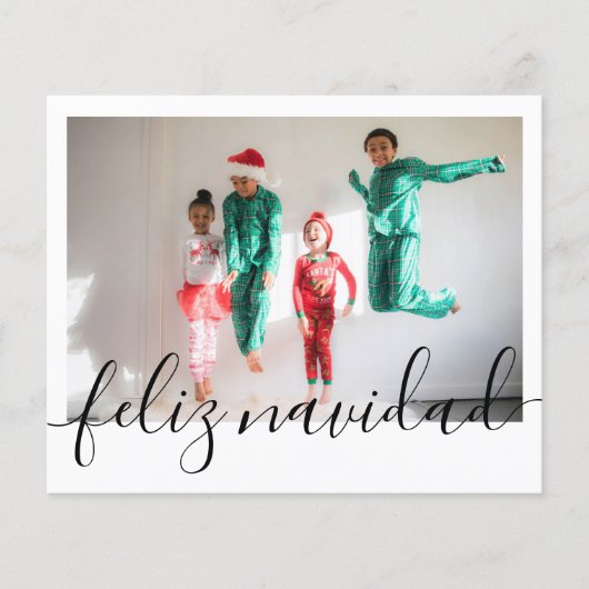 BUDGET Kerstmis Feliz Navidad Typografie Foto (Voorkant)