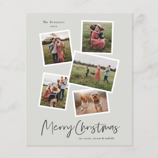 Budget Kerstmis Foto Collage Vakantiekaart (Voorkant)