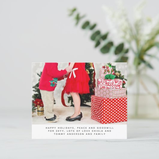 Budget Kerstmis FOTO Jaaroverzicht Brief (Staand voorkant)