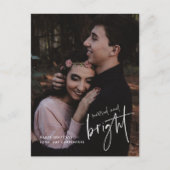 Budget Kerstmis Getrouwd Helder Nieuwgetrouwd Foto Feestdagenkaart (Voorkant)