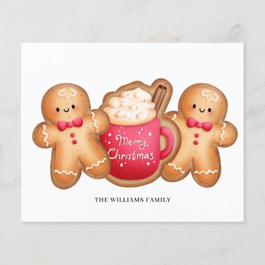 Budget Kerstmis Gingerbread Cacao Kaart (Voorkant)