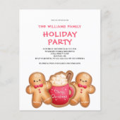 Budget Kerstmis Gingerbread Cacao Uitnodiging (Voorkant)