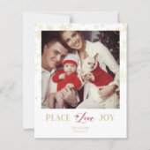 Budget kerstmis Golden Snowflakes & Holly Foto (Voorkant)