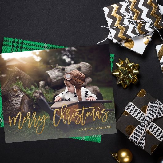 Budget Kerstmis Goud Glitter Script Foto F