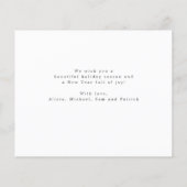 Budget Kerstmis gouden script rode feestdag Kaart (Achterkant)