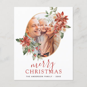Budget Kerstmis Groene Foto Vakantie Flyer