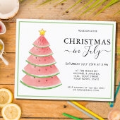 Budget Kerstmis in juli-feest uitnodiging