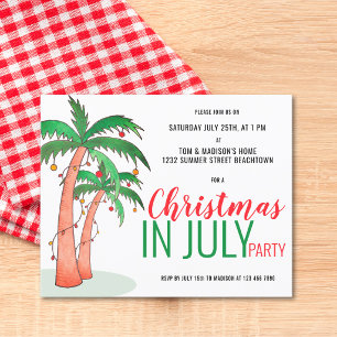 Budget Kerstmis in juli zomerfeest uitnodiging