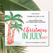 Budget Kerstmis in juli zomerfeest uitnodiging