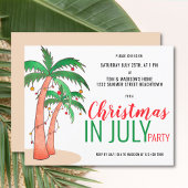 Budget Kerstmis in juli zomerfeest uitnodiging