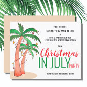Budget Kerstmis in juli zomerfeest uitnodiging