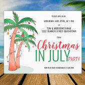 Budget Kerstmis in juli zomerfeest uitnodiging