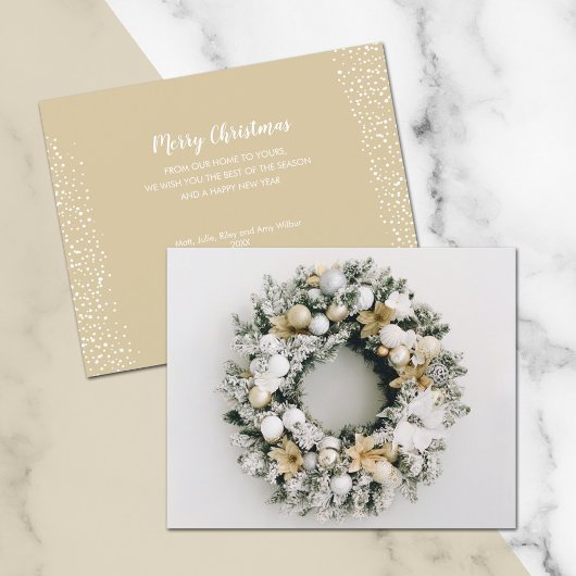 Budget kerstmis met gevouwen feestdag Kaart