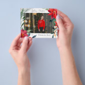 Budget Kerstmis Poinsettia Foto Flyer (Hand)