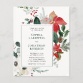 Budget Kerstmis Poinsettia QR Code Weddenschap Uit (Voorkant)