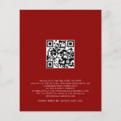 Budget Kerstmis QR Code Poinsettia Wedding Invite (Achterkant)