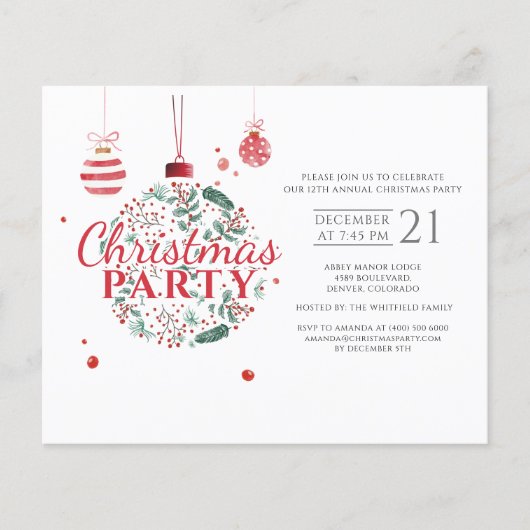Budget Kerstmis Rood Groen Feest Flyer (Voorkant)