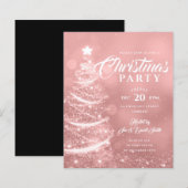 Budget Kerstmis Roos Gold Holiday Uitnodiging (Voorkant / Achterkant)