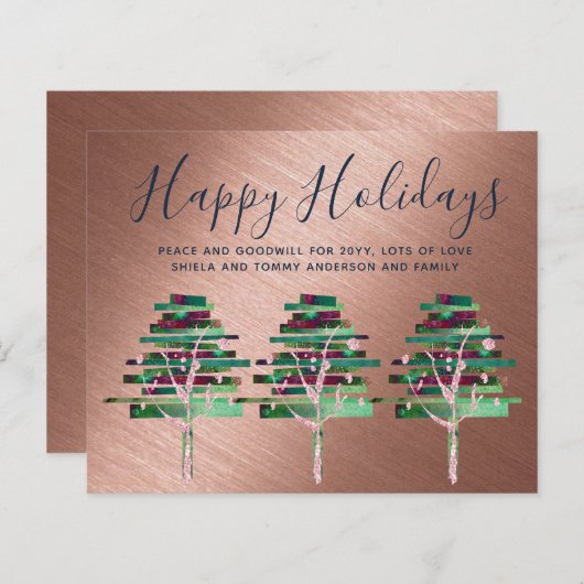 Budget Kerstmis Roos Gold Invites, Letter (Voorkant / Achterkant)