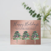 Budget Kerstmis Roos Gold Invites, Letter (Staand voorkant)