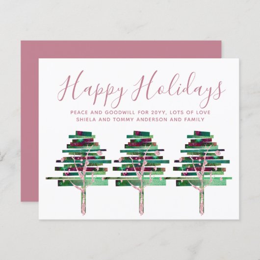 Budget Kerstmis Roos Gold Invites, Letter (Voorkant / Achterkant)