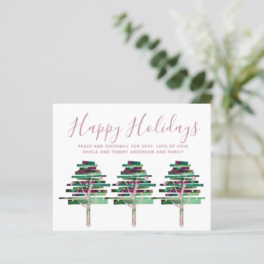 Budget Kerstmis Roos Gold Invites, Letter (Staand voorkant)