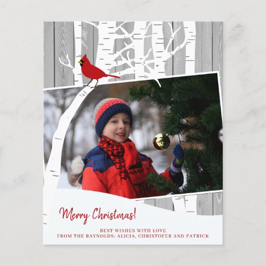 Budget Kerstmis rustieke foto vakantie Flyer (Voorkant)