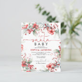 Budget Kerstmis Santa Baby shower Uitnodiging (Staand voorkant)