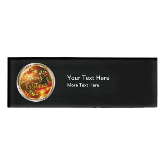 Budget Kerstmis Thema Personeelsnaam Tags (Voorkant)