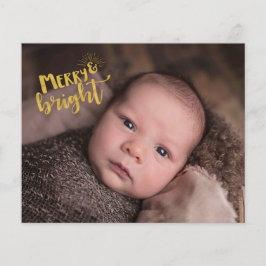 Budget Kerstmis Vrolijk Helder Goud Folie Foto