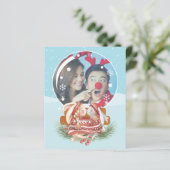 BUDGET Kerstmis Wereldbol Rabbit Couple Photo (Staand voorkant)