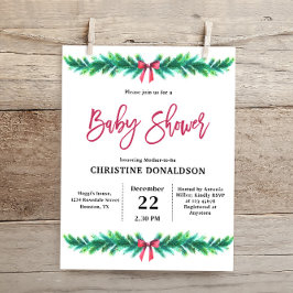 Budget Kerstmis Winter Baby shower Uitnodigen