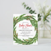 Budget Kerstmis Winter Baby shower Uitnodigen (Staand voorkant)