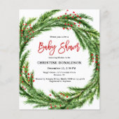 Budget Kerstmis Winter Baby shower Uitnodigen (Voorkant)