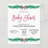 Budget Kerstmis Winter Baby shower Uitnodigen (Voorkant)