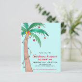 Budget Kerstmis Zomerfeest Palm Uitnodiging (Staand voorkant)