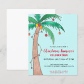 Budget Kerstmis Zomerfeest Palm Uitnodiging (Voorkant / Achterkant)